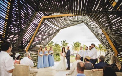 Wedding photos at Royalton Riviera Cancun’s chapel