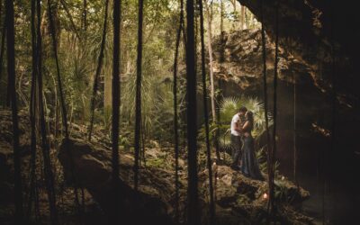 Engagement photos at cenote Chikin-Ha