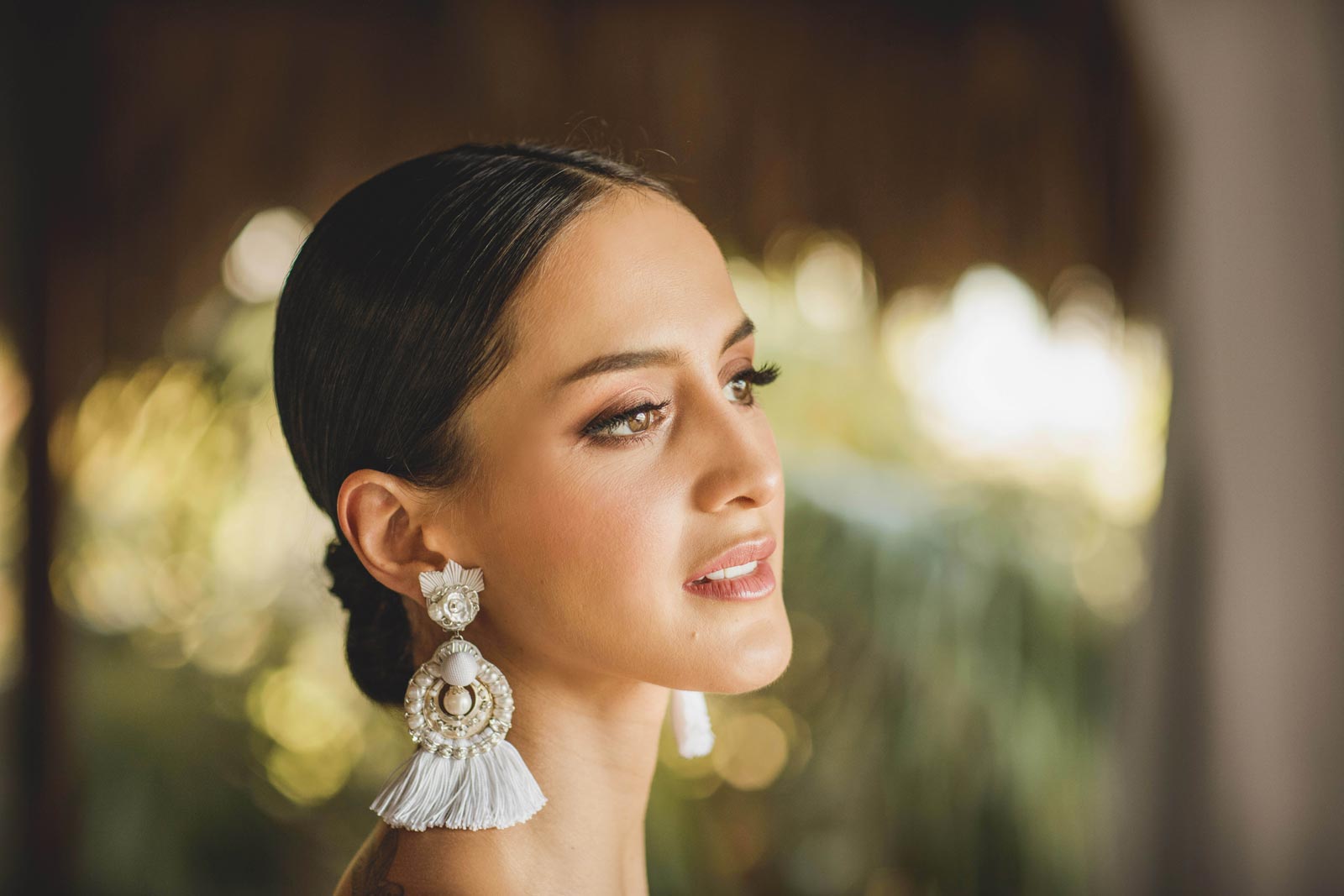 tulum wedding photography earrings bride