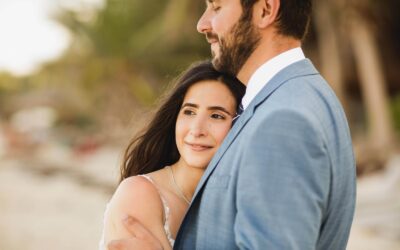 Elopement photos at El Chiringuito, Tulum