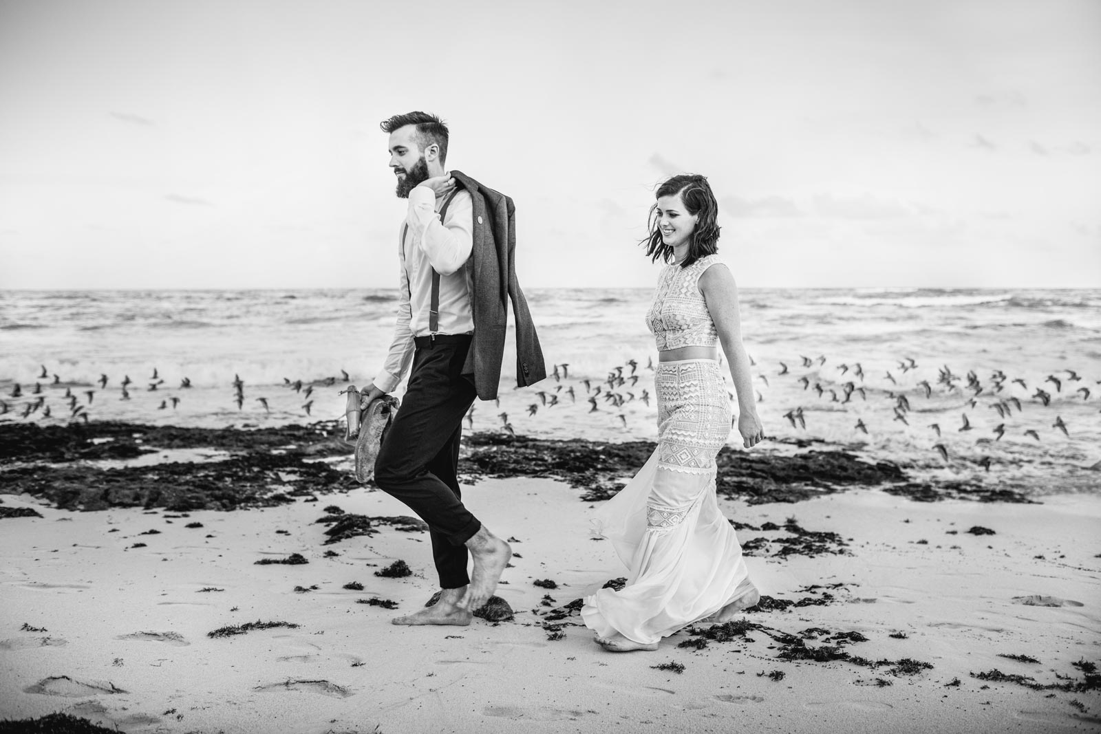 083-boho-beach-wedding-tulum-mexico-bride-groom-photos